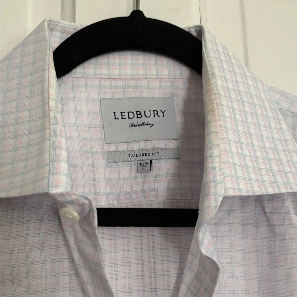 Men's Light Purple Checkered Dress Shirt - Picture 2 of 2